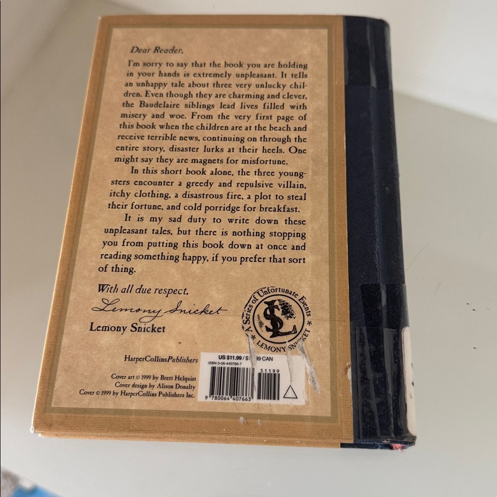 A SERIES OF UNFORTUNATE EVENTS #1 The Bad Beginning by Lemony Snicket (1999) HC - Picture 4 of 4